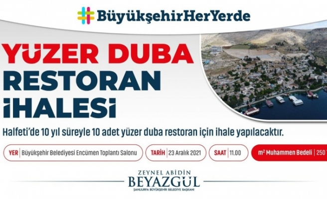 Halfeti’de yüzer duba ihalesi