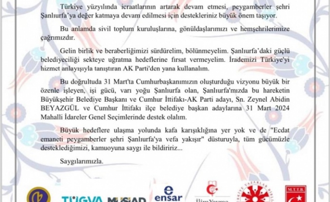 STK’LARDAN BEYAZGÜL’E DESTEK